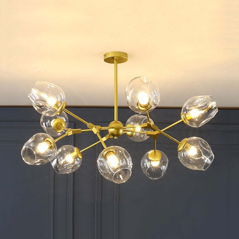 Pobibem Modern Bubble Metal Pendant Light, Black/Gold