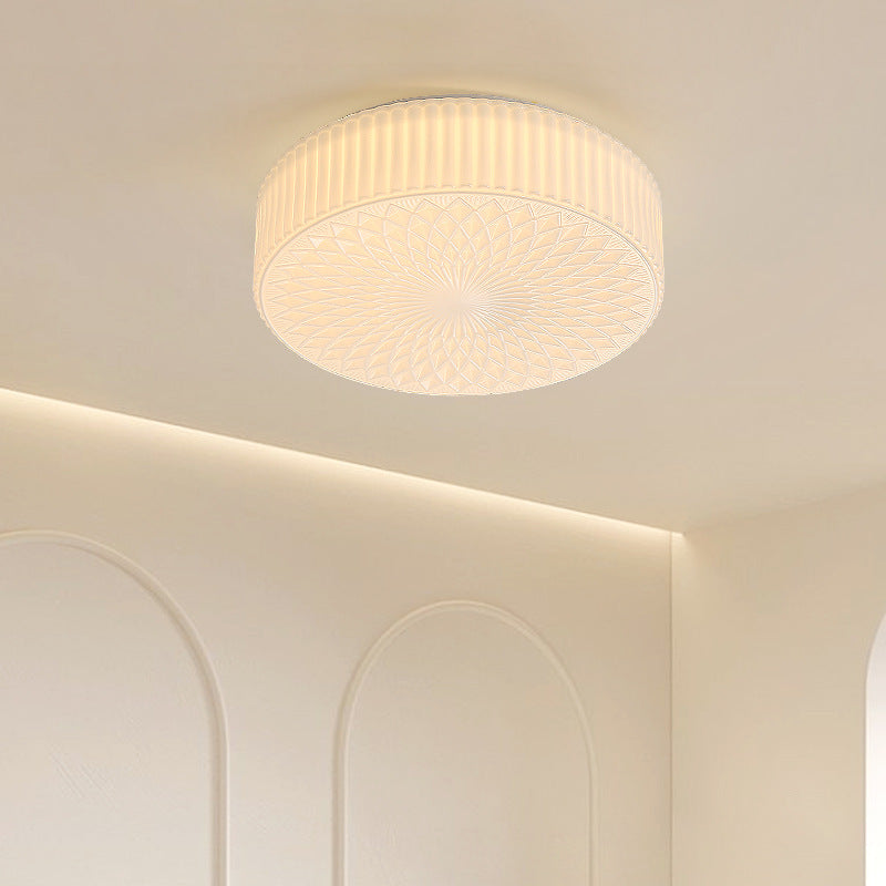 Somonut Modern Cream LED Flush Mount Ceiling Light Glass Study Bedroom