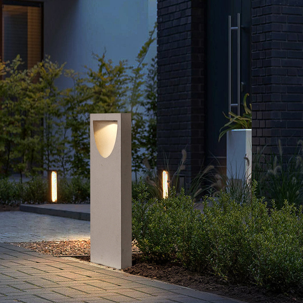 Ludigom Modern Stone Reflection Outdoor Path Light, Gray
