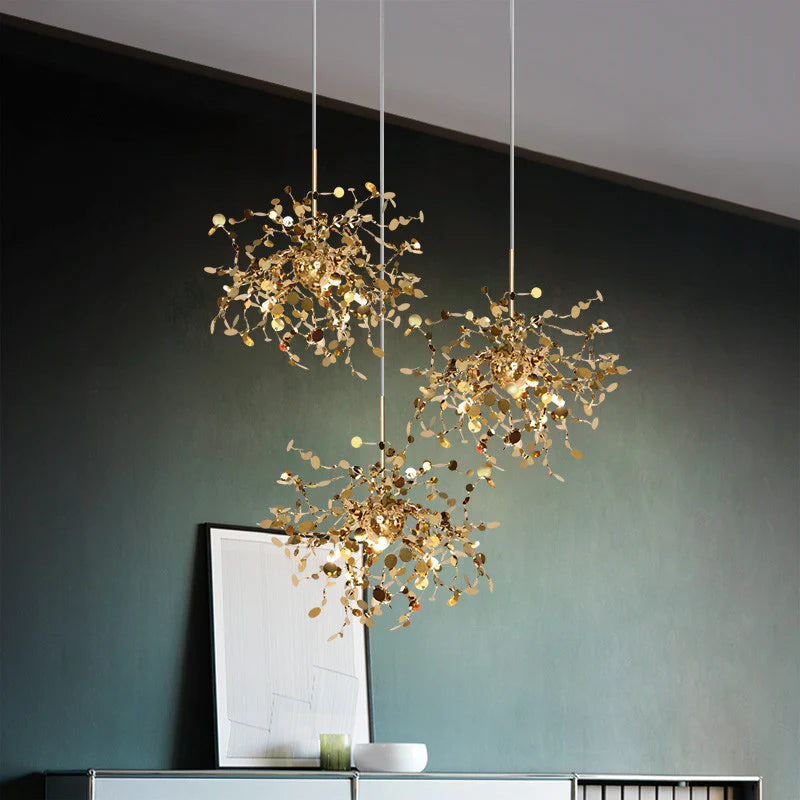 Tokumik Artsy Classy Cluster Fireworks Pendant Light, Stainless steel