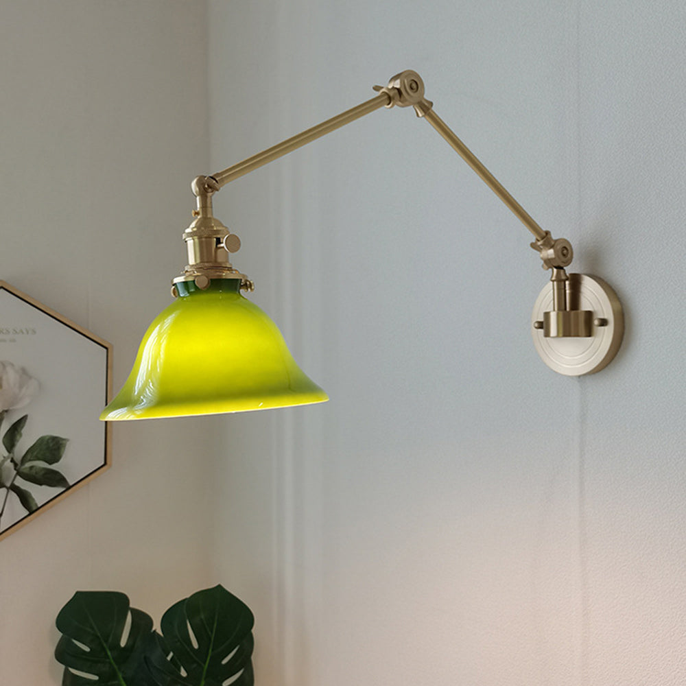 Lotuner Vintage Foldable Wall Lamp, Green/White