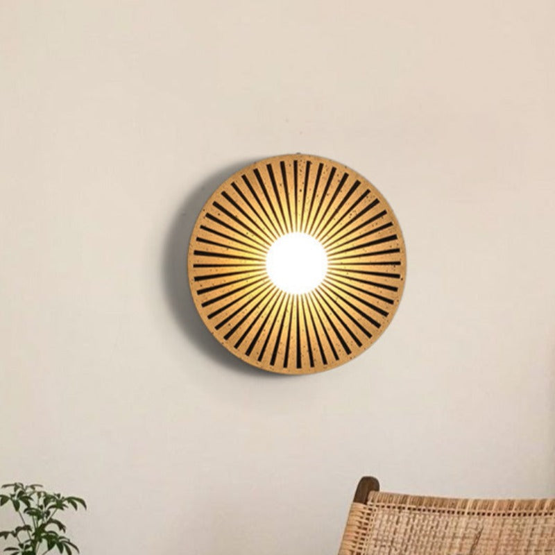Mikatut Vintage Indoor Wall Lamp Circle Resin Living Room Bedroom