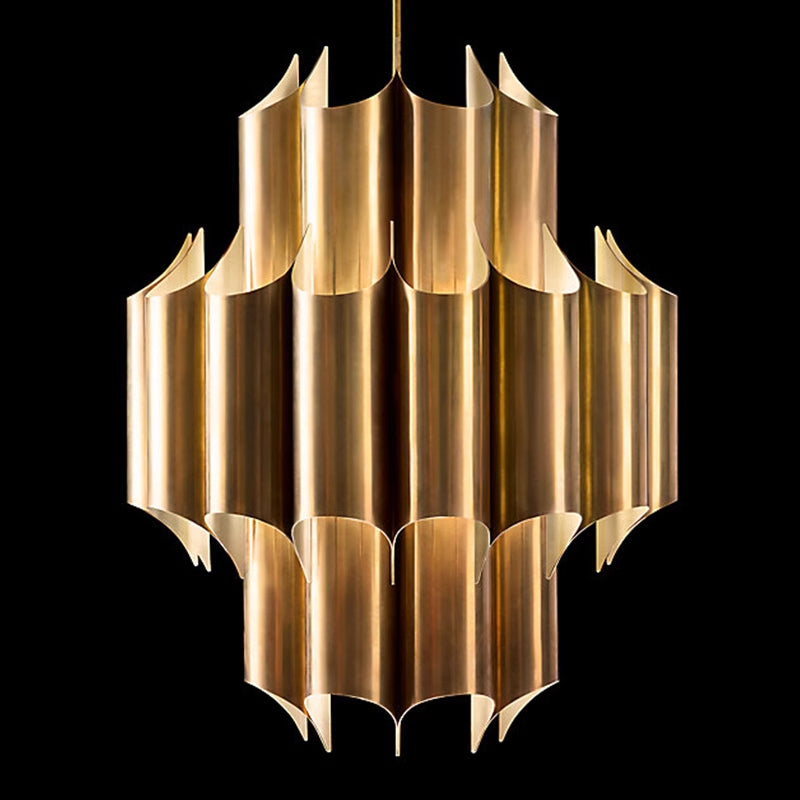 Lagakun Simple Retro Creative Chandelier Brass Metal Bedroom