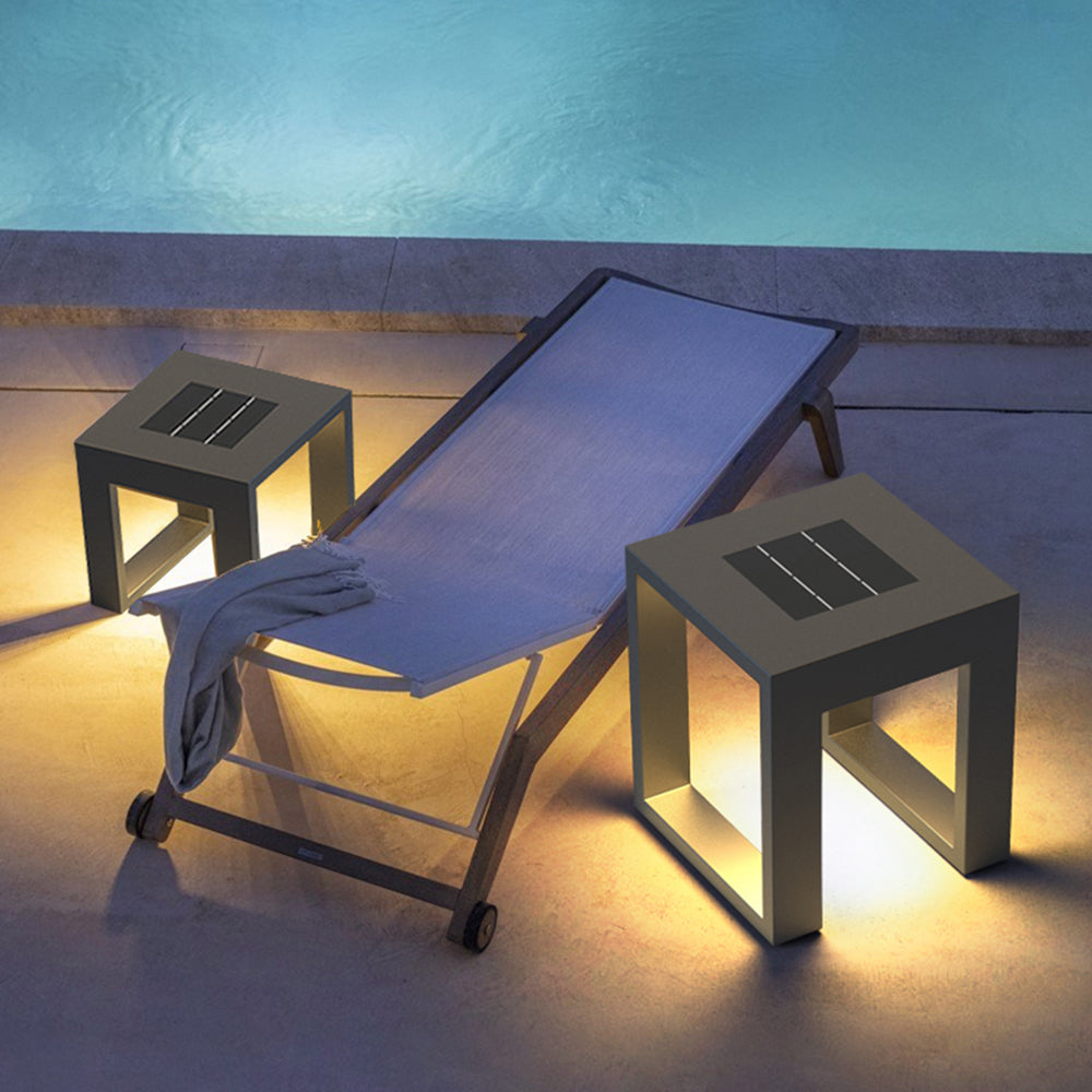 Zolibod Simple Hollow Cube Metal/ Outdoor Floor Lamp, Black