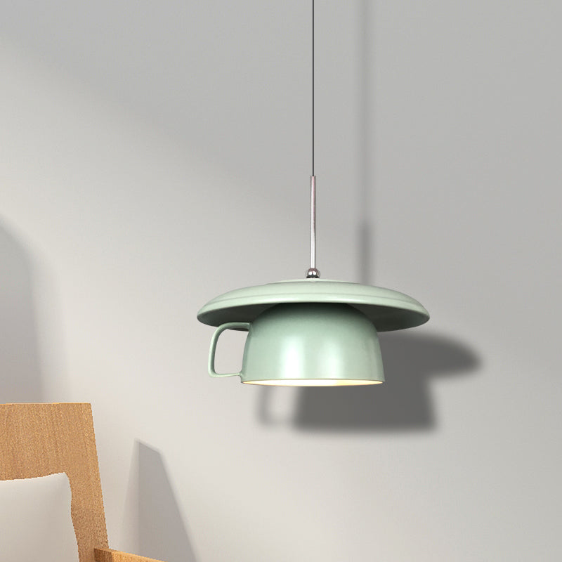 Hesivenu Rustic Cup Ceramic LED Pendant Light Living Room