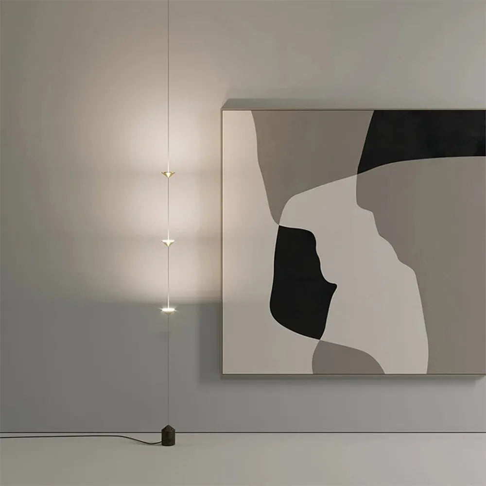 Ridotik Full-Length Minimalist Linear Floor Lamp, 3 Bulbs
