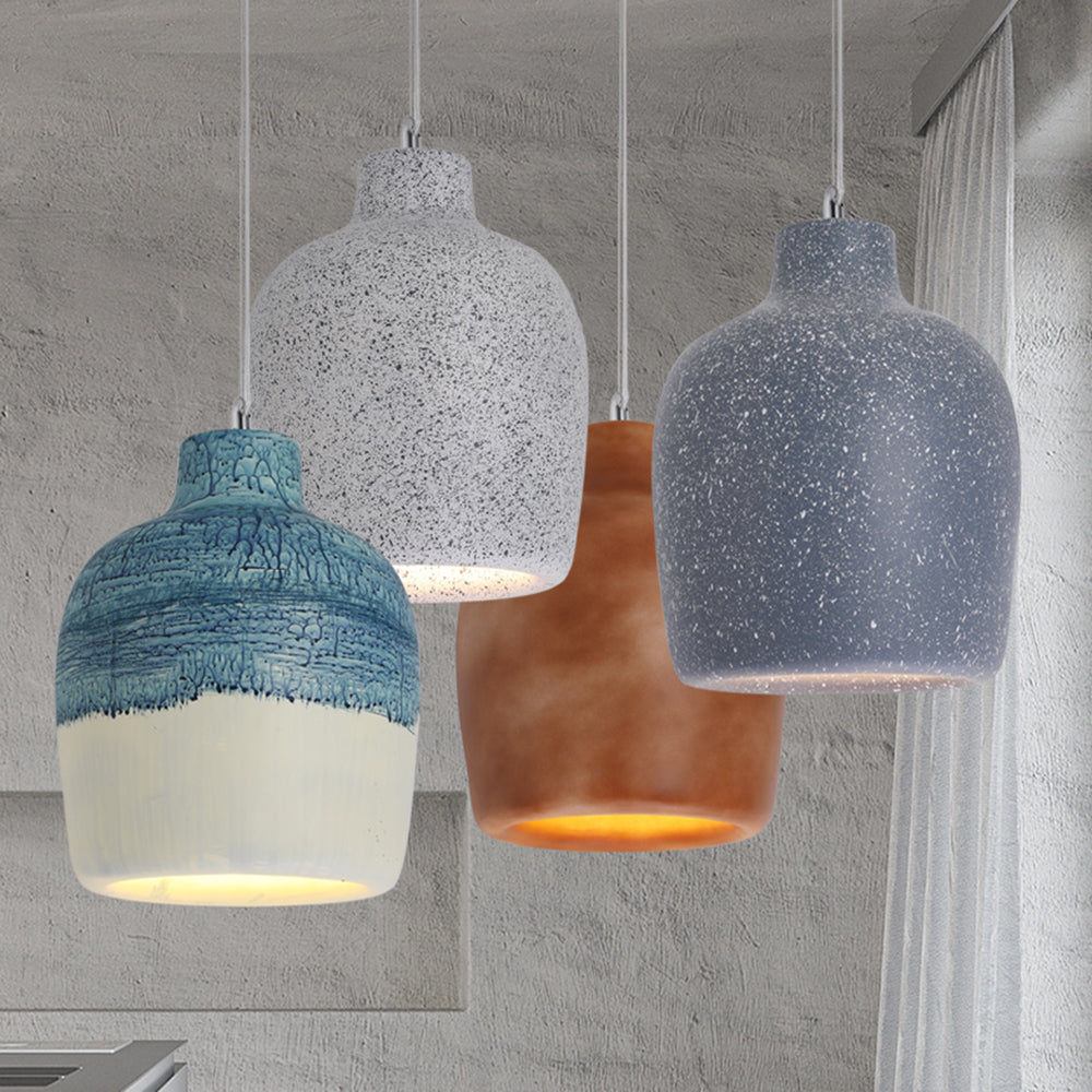 Rovosid Wabi Sabi Jar Shaped Resin Pendant Light, 4 Color