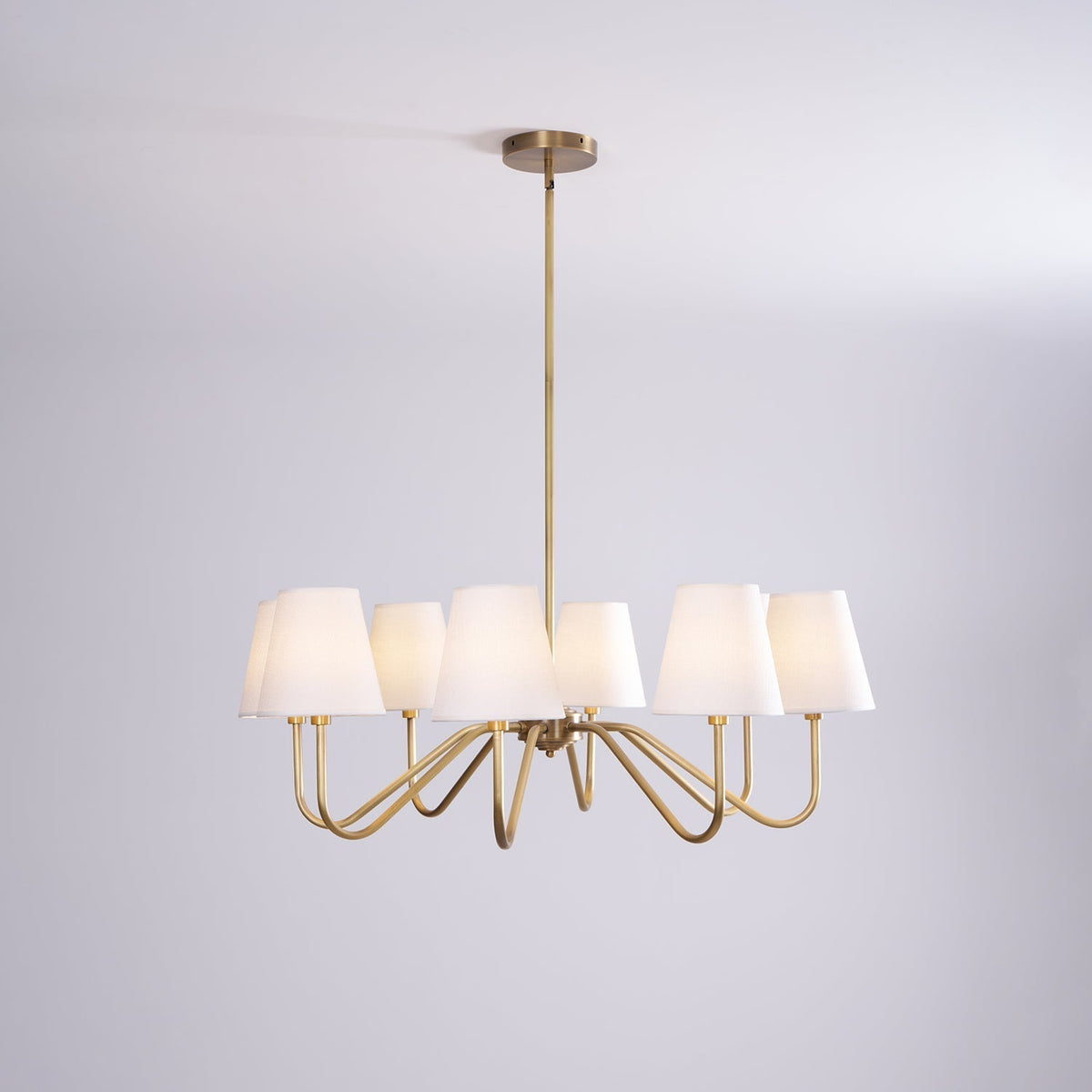 Viraean Vintage Industrial Brass Fabric Chandelier