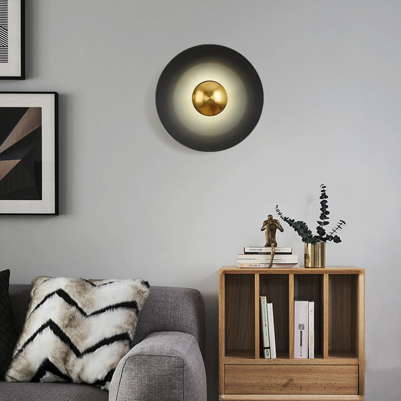 Natubine Minimalist Plate LED Indoor Wall Lamp Metal Hotel Bedroom