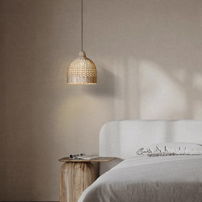 Dumubeme Japanese Retro Basket Pendant Light Bamboo Guesthouse/Bedroom