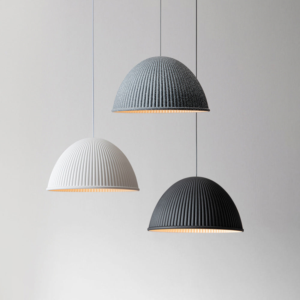 Zigimat Modern Semi Resin Pendant Light, Grey/Black/White