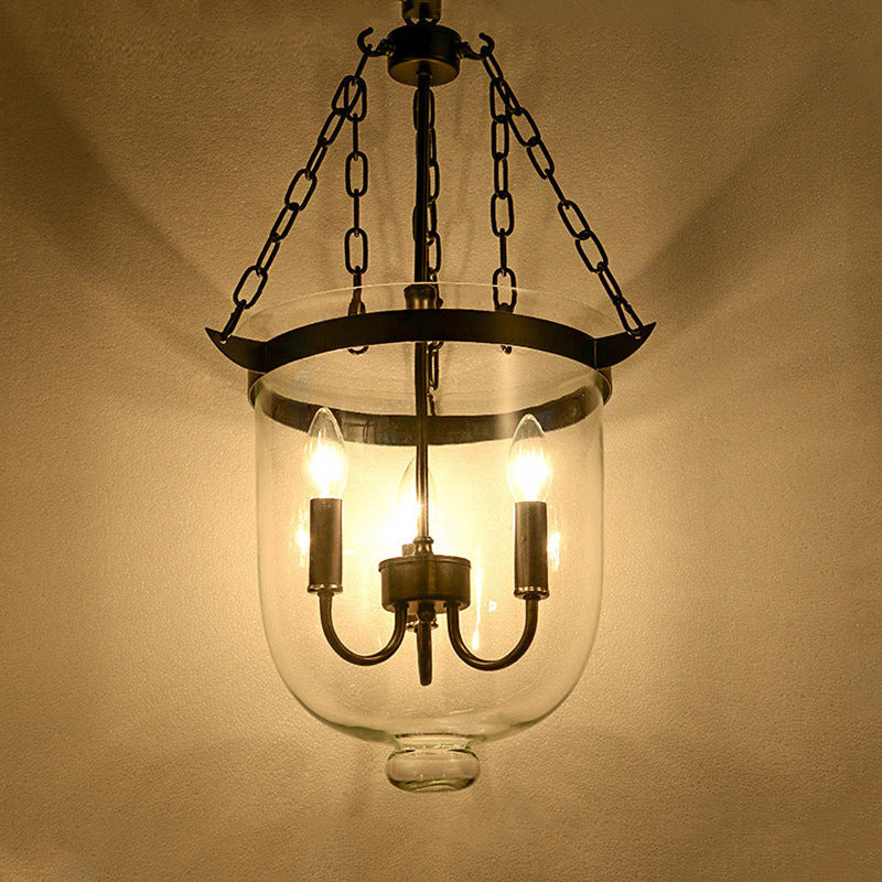 Femakodi Pendant Light Glass Black Industrial LED Living Room