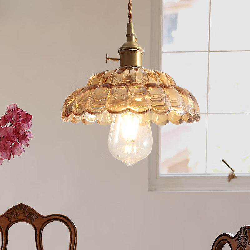 Sosamonu Vintage Pendant Light Clear Metal/Glass Bedroom/Dining Room