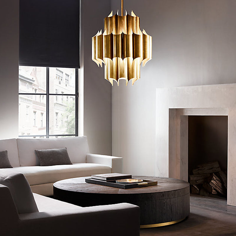 Lagakun Simple Retro Creative Chandelier Brass Metal Bedroom