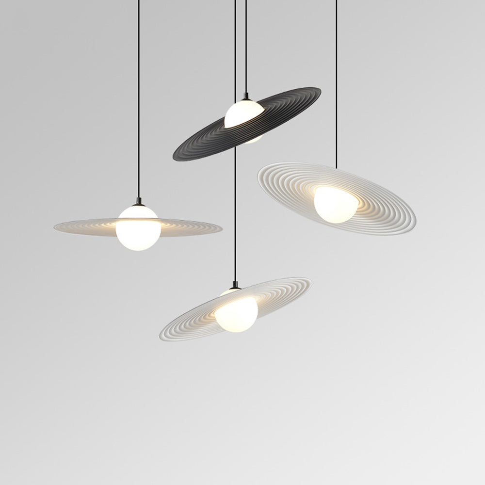 Tebikat Minimalist Star Ring Pendant Light,Black/White
