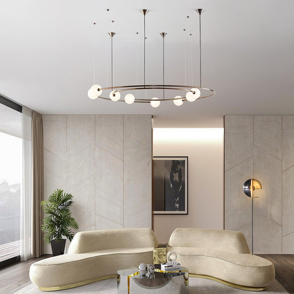 Cakulok Modern Ring Metal Pendant Light, Black/Gold