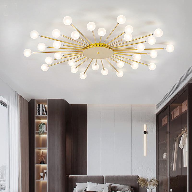 Mokiten Nordic LED Flush Mount Ceiling Light Gold/Black Metal Living Room