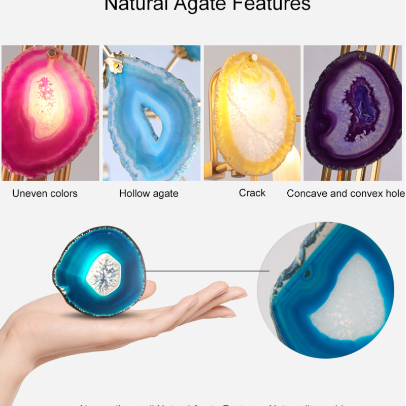 Jadekit Agate Creative Colourful Chandelier Bedroom/Living Room