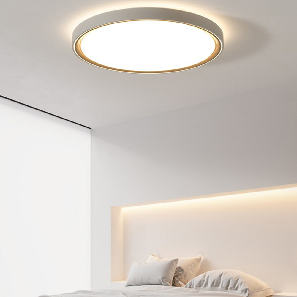 Somikem Minimalist Round/Square Metal/ Flush Mount Ceiling Light, Gold