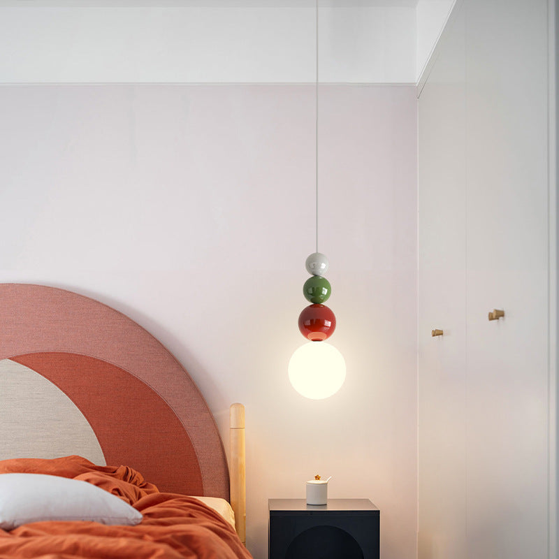 Navulos Modern LED Pendant Light White Metal Bedroom Living Room