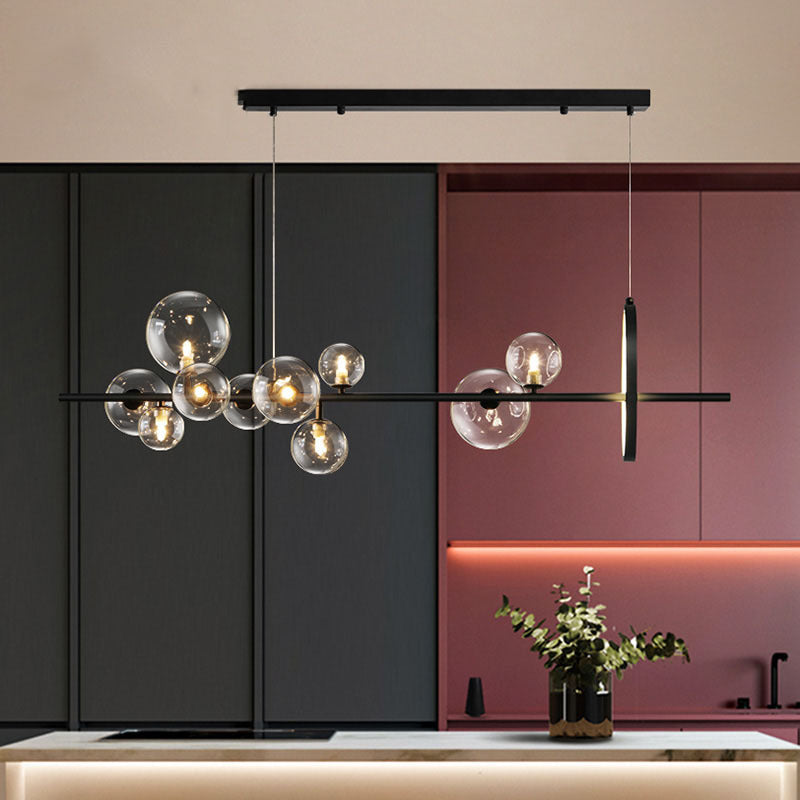 Lasogul Modern LED Chandelier Gold Glass Living/Dining Room