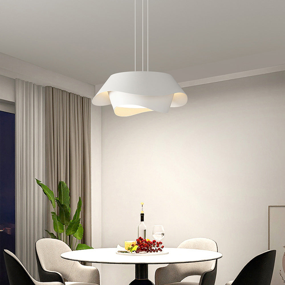 Gadedol Art Deco Flower Shape Pendant Light, White