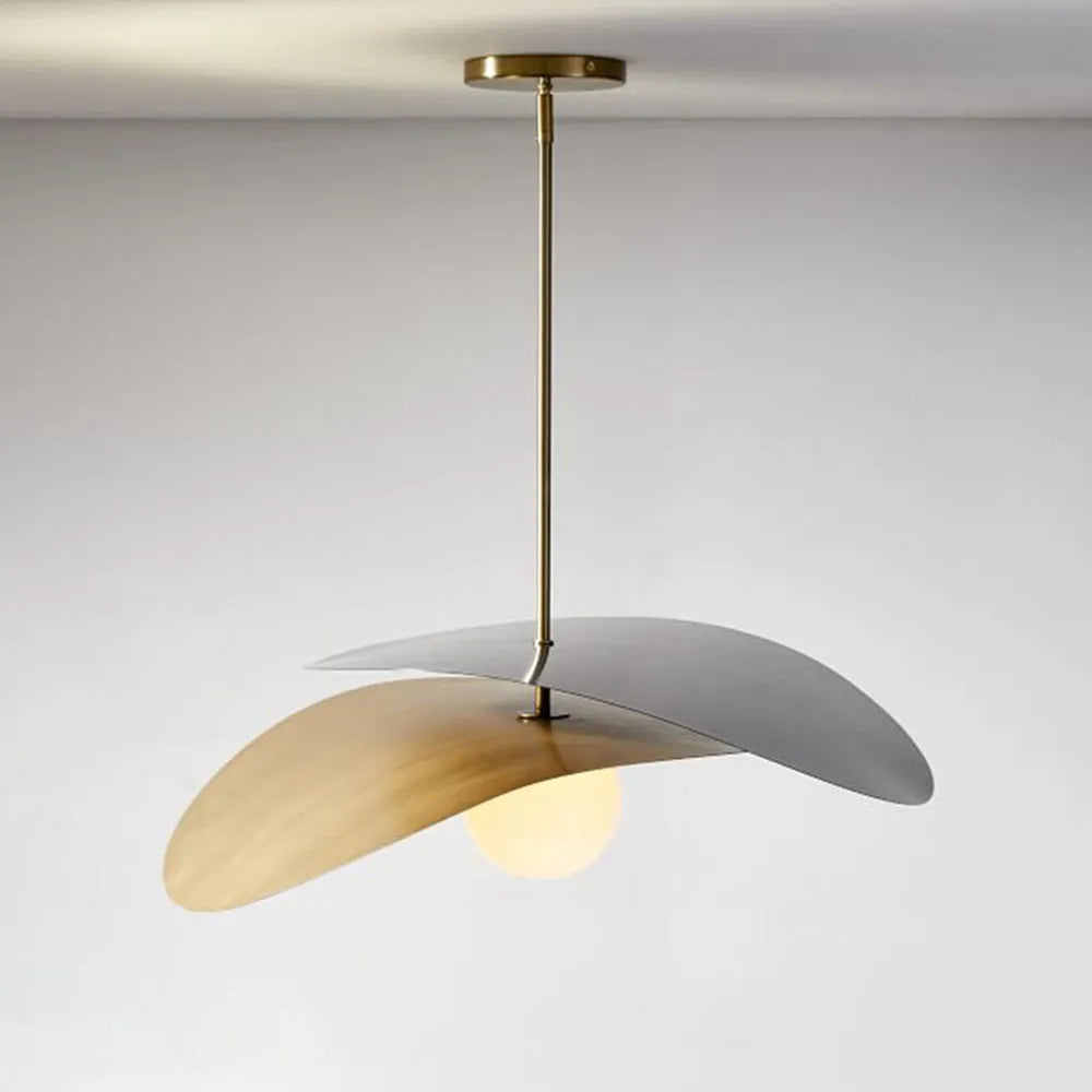 Dovupat Decorative Geometric Metal Pendant Light, Black/Gold