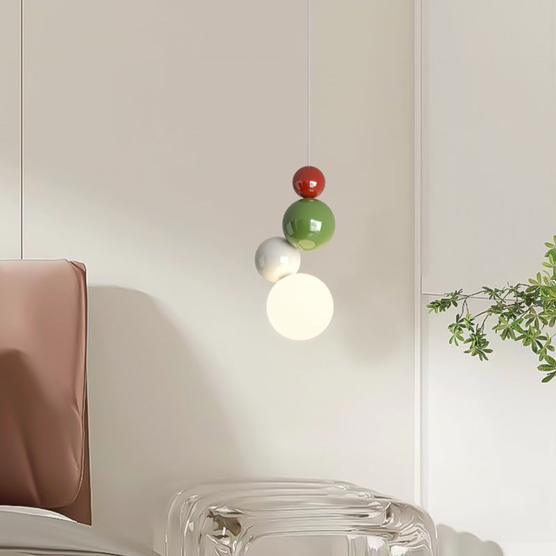 Navulos Modern LED Pendant Light White Metal Bedroom Living Room