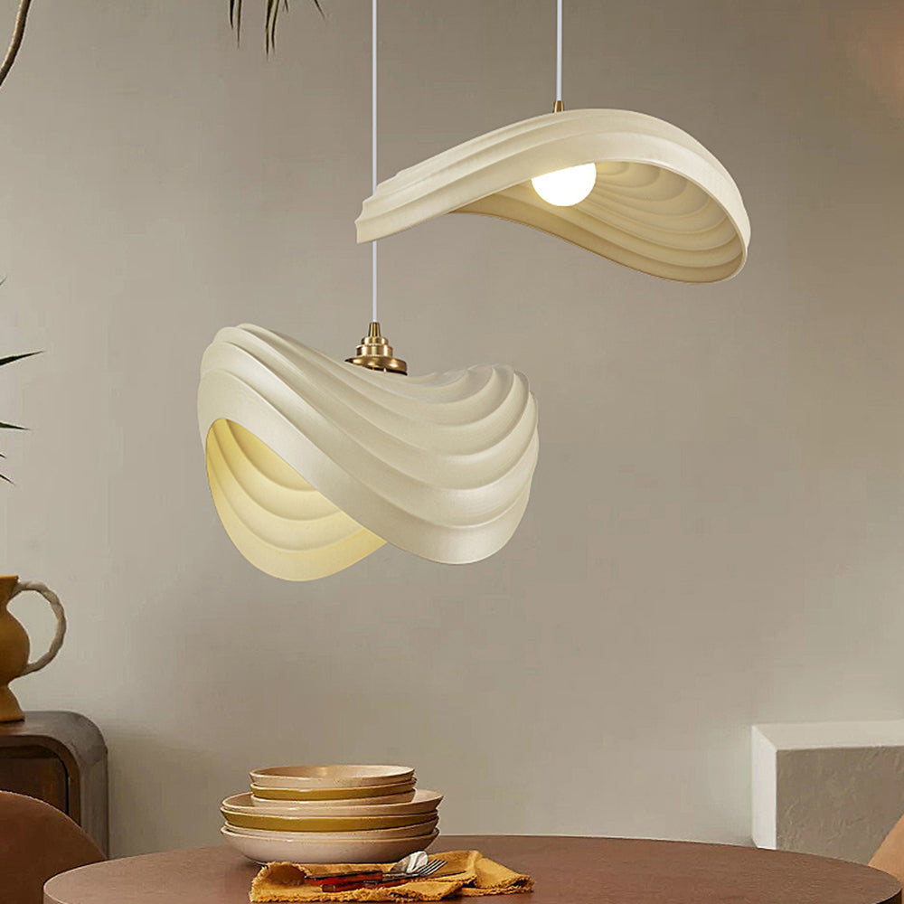 Civagak Wabi-Sabi Minimalisme Ripple Pendant Light, Resin&Metal