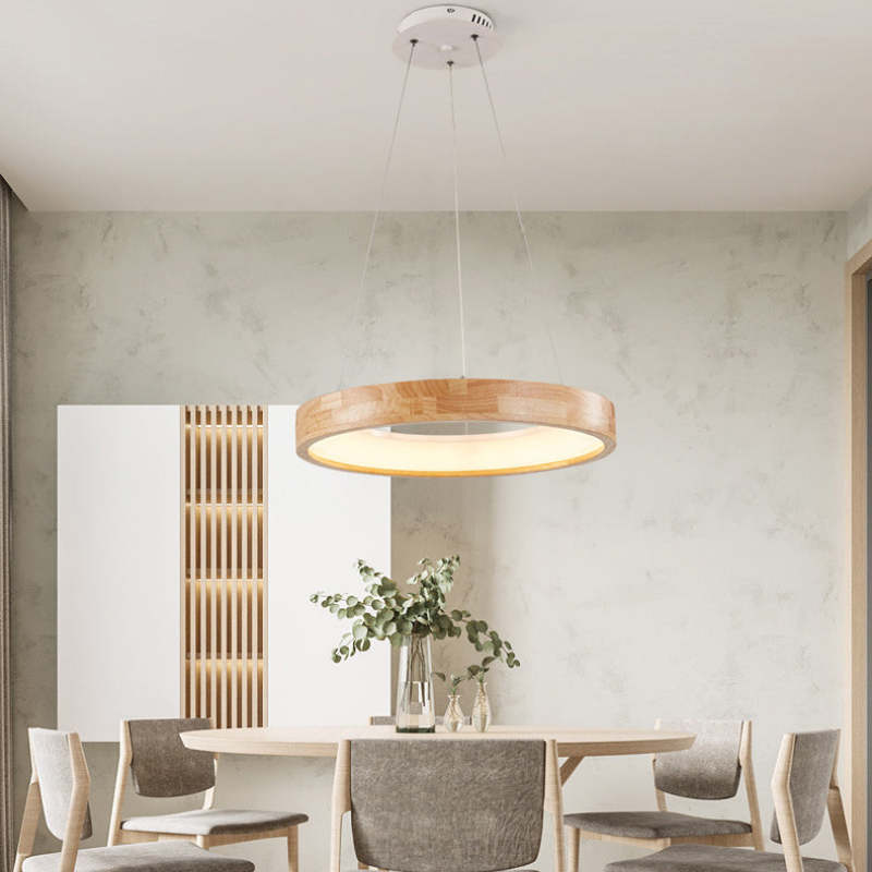 Bosegam Modern Ring Wood Pendant Light