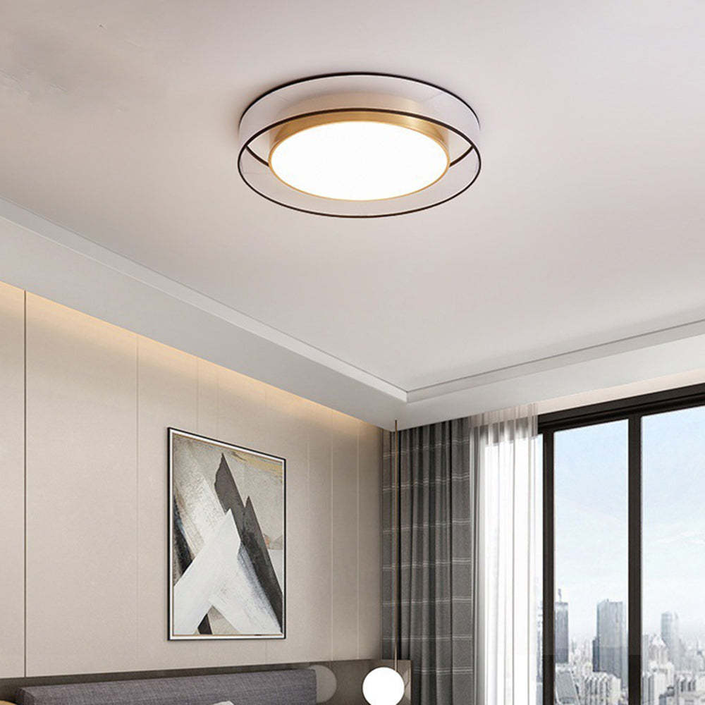 Vomalum Nordic Modern Round LED Flush Mount Ceiling Light, Gold Copper