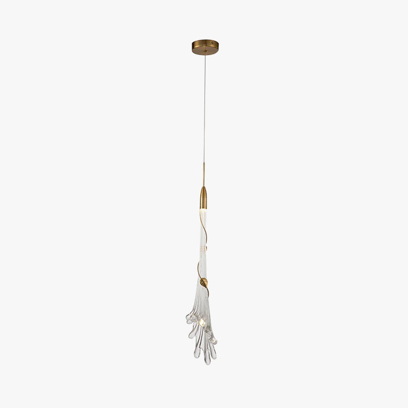 Norotad Elegant Flower Metal/Glass Pendant Light, Bedroom