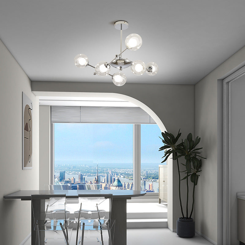 Nenadok Modern LED Chandelier Chrome Glass Living Room/Bedroom