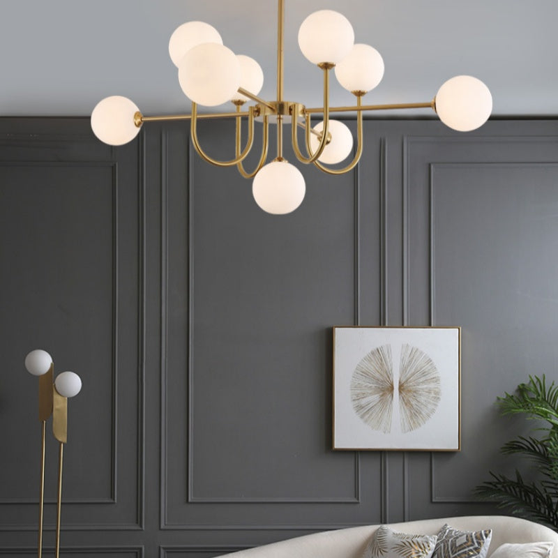 Jimotut Modern LED Chandelier Gold Glass Living/Dining Room/Bedroom