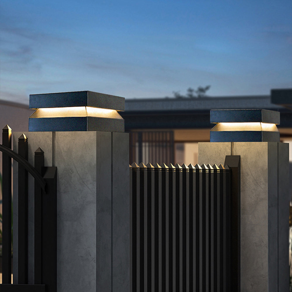 Corvex Outdoor Lamp Modern Concave Black Solar-Neutral Decor