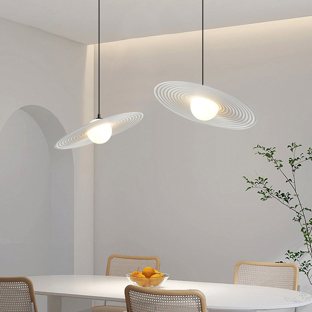 Tebikat Minimalist Star Ring Pendant Light,Black/White