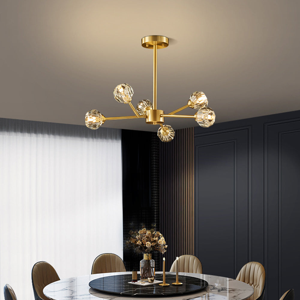 Badimon Modern Blown Metal Pendant Light, Gold