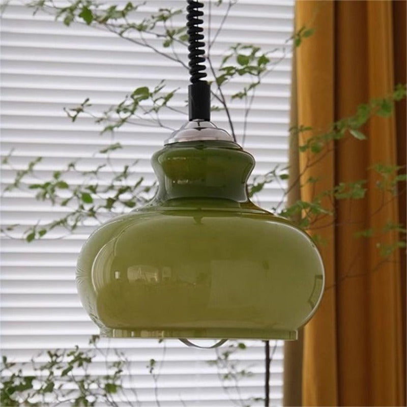 Pemebik Retro Simple Pendant Light Living Room Green Living Room