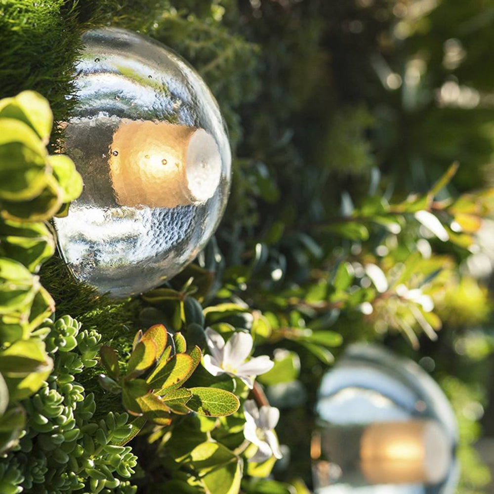 Jumepat Waterproof Semi-circular Glass Outdoor Wall Lamp, Transparent