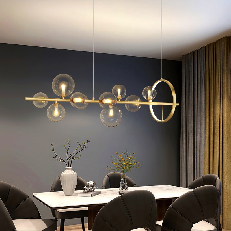 Lasogul Modern LED Chandelier Gold Glass Living/Dining Room