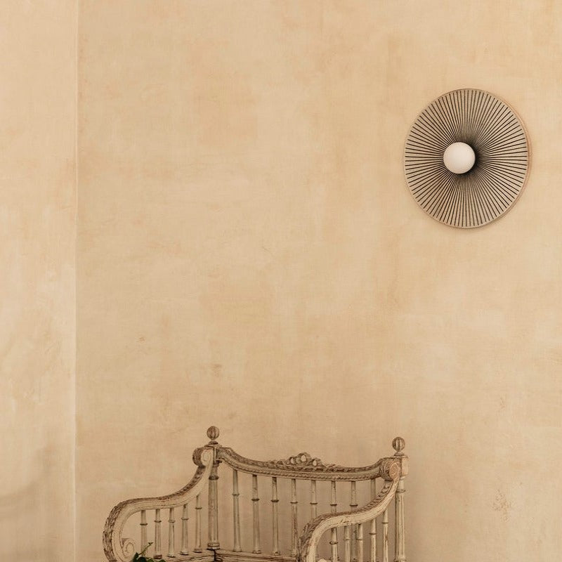 Mikatut Vintage Indoor Wall Lamp Circle Resin Living Room Bedroom