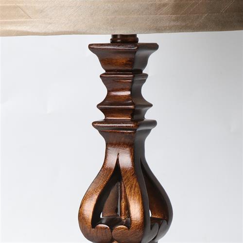 Saguber Vintage Resin/Fabric Standing Floor Lamp, Brown
