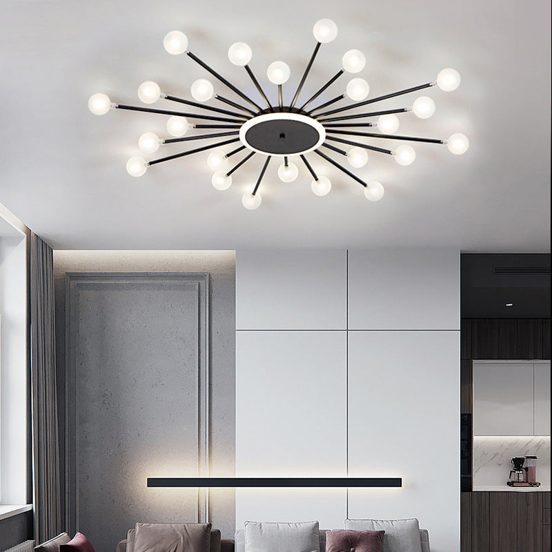 Mokiten Nordic LED Flush Mount Ceiling Light Gold/Black Metal Living Room