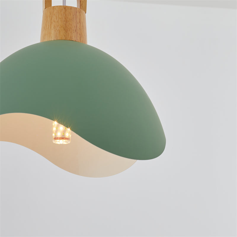 Hobokik Colorful Shade Single Pendant Lights, Wood & Metal