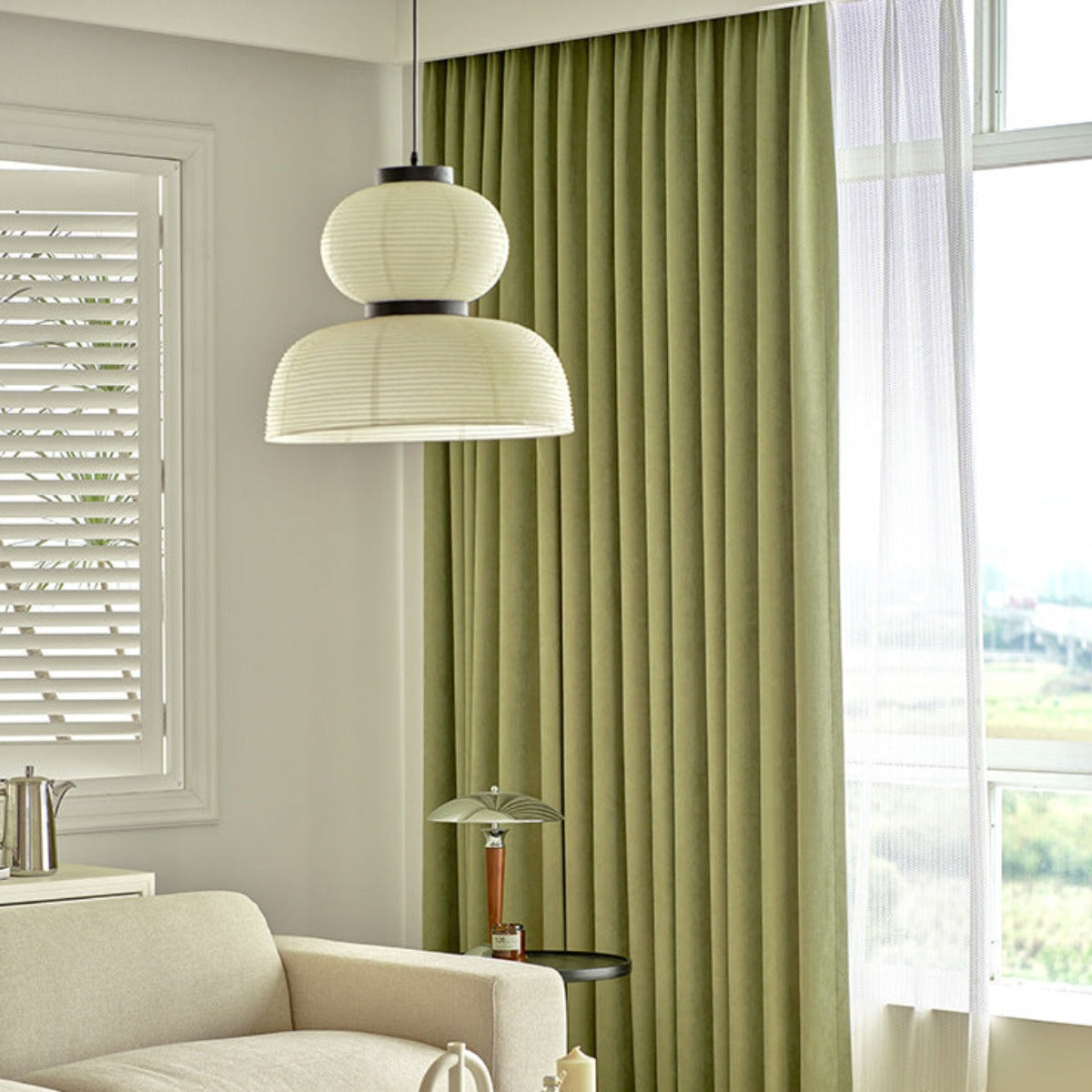 Janipam Retro Fabric & Metal Pendant Light, 2 Style