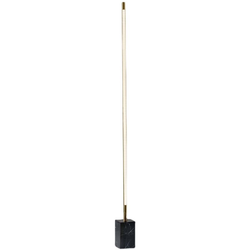 Jupetar Minimalist Linear Floor Lamp, Black/Gold, Metal/Marble