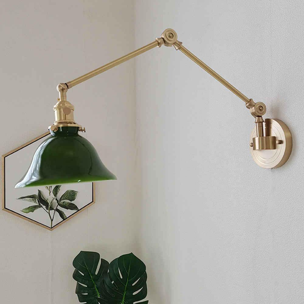 Lotuner Vintage Foldable Wall Lamp, Green/White