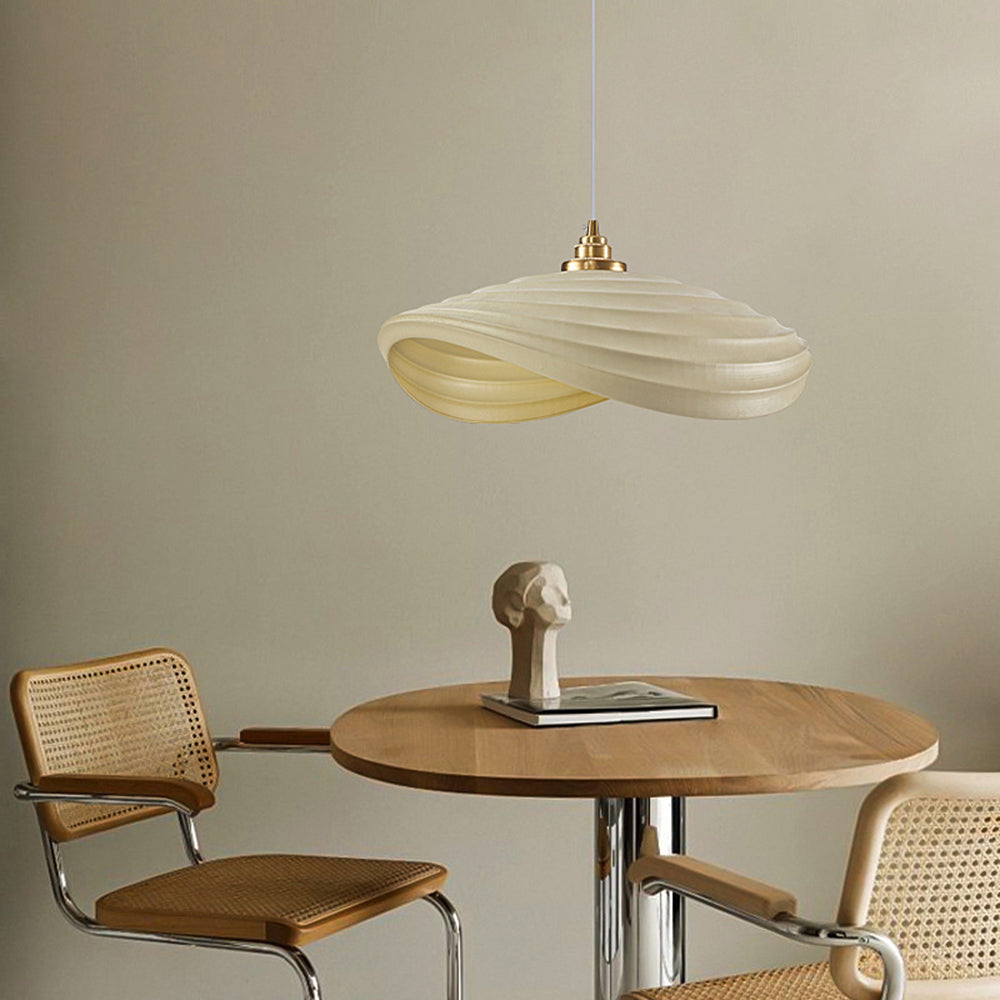 Civagak Wabi-Sabi Minimalisme Ripple Pendant Light, Resin&Metal