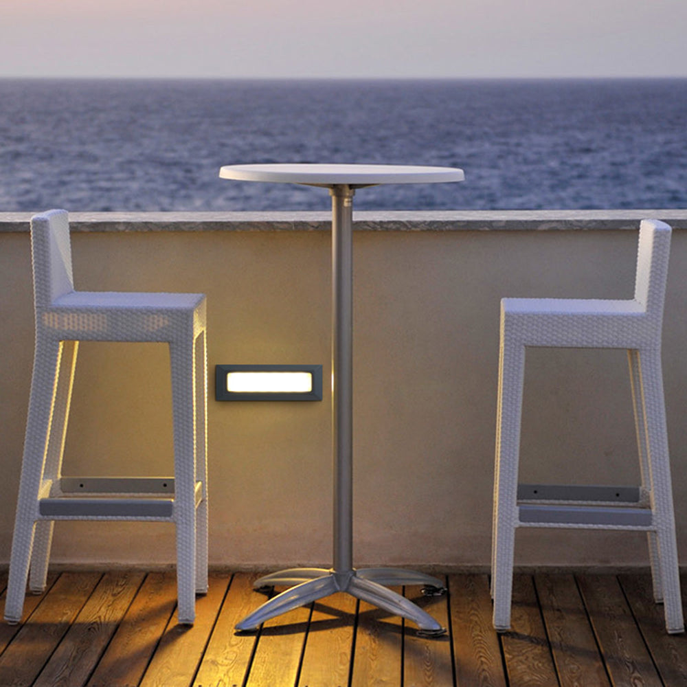 Vekutid Modern Metal Rectangular Outdoor Deck/Step Light, Black