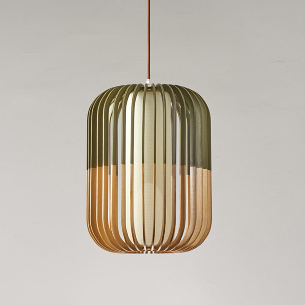 Tamisas Modern Birdcage Wood Pendant Light